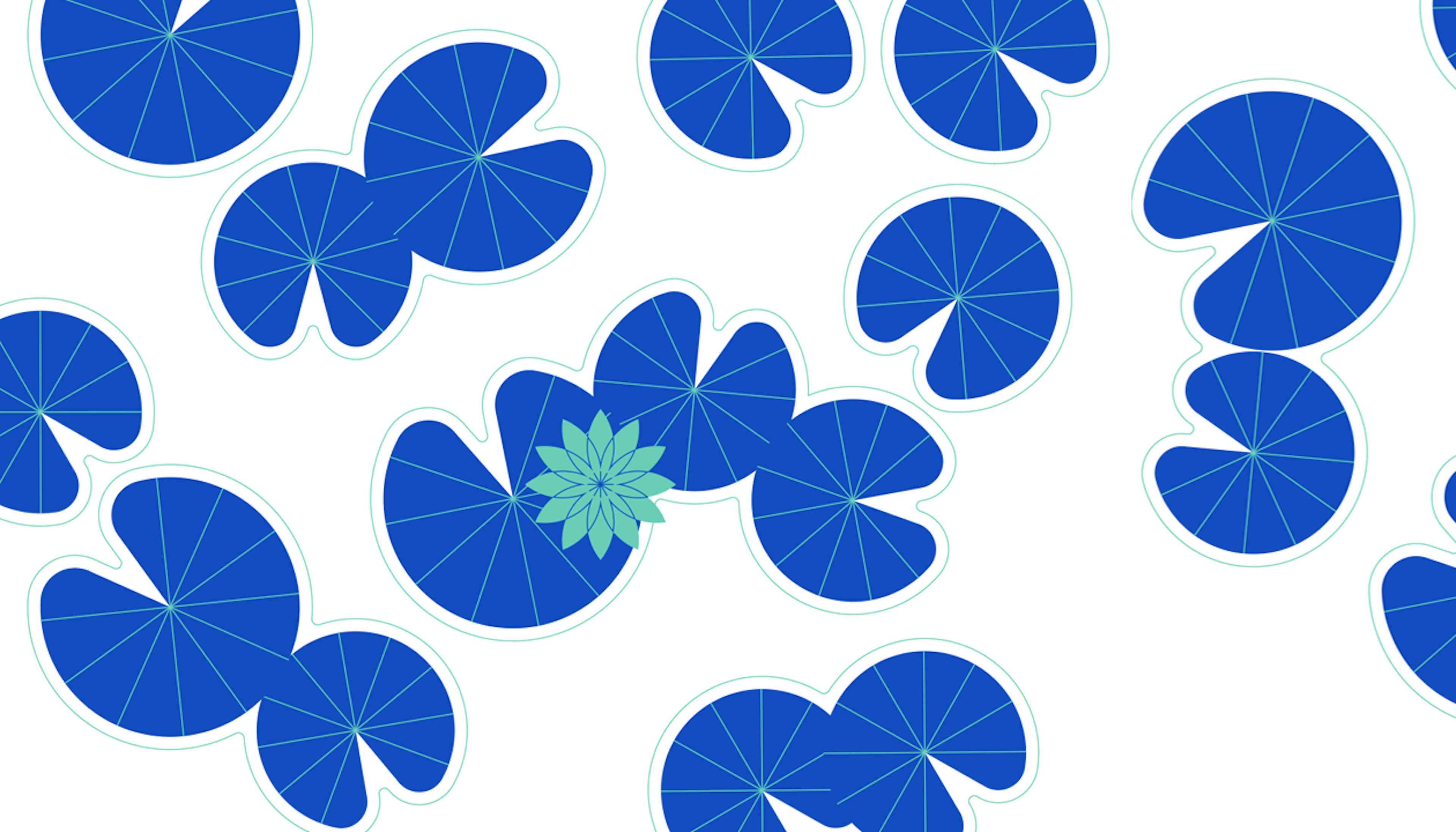 Illustration of lily pads floating in a lake